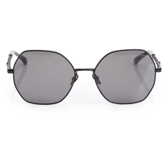 CHANEL Black Geometric Sunglasses